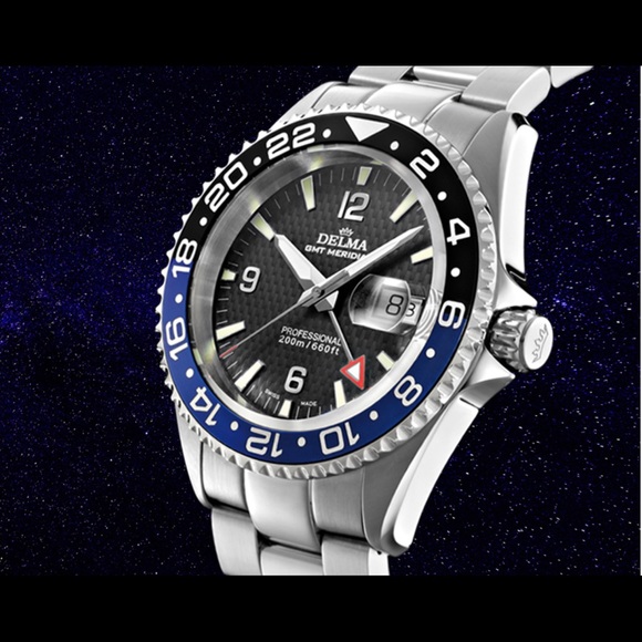 Delma Batman Meridian GMT  Santiago Watch Swiss - Picture 1 of 9